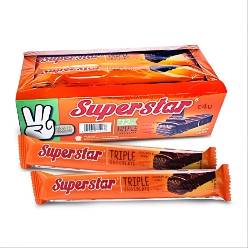 

Superstar Triple Choco Wafer - Netto 12 pcs x 18gr