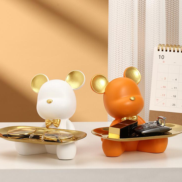UNIK#BEARSIT Pajangan Bear Tray / Dekorasi Ruang Tamu / Pajangan Kamar / Pajangan Living Room