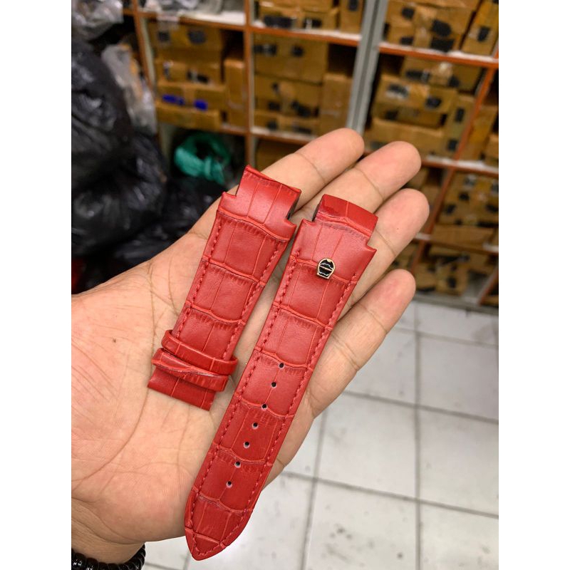 Strap tali jam tangan Aigner palermo merah motif import PNP