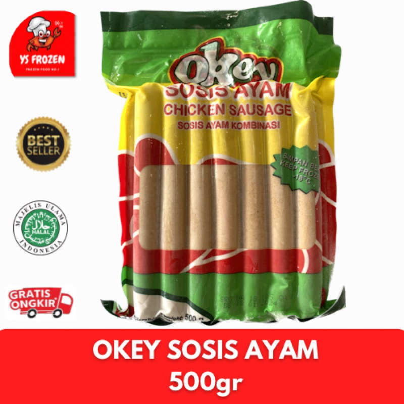 

OKEY SOSIS AYAM 500gr / YS Frozen Food Palembang Murah / Sosis Ayam Murah Palembang
