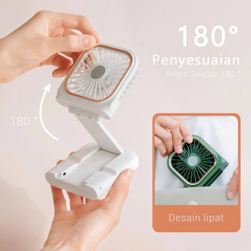 Kipas Angin Mini Portable Powerbank 3000mah Mini Fan Desk Fan Premium