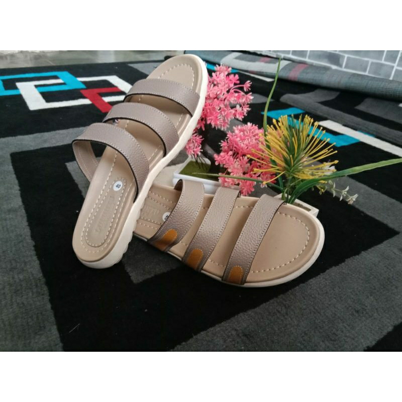 Sandal Kulit Cewek Asli / Sandal Kulit Asli / Sandal Flat Kulit / Heels Kulit