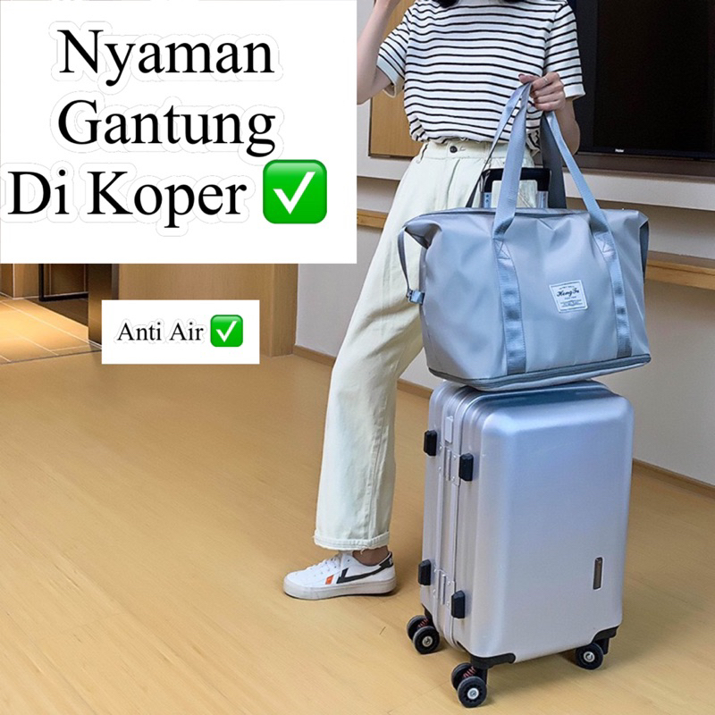 TI 3155 - TAS TRAVEL ANTI AIR BISA GANTUNG DI KOPER TRAVEL BAG DUFFEL GYM BAG TAS FITNESS TAS MUDIK- C1