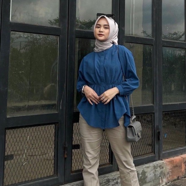 Alya Shirt - Atasan Wanita - Kemeja wanita Kerut Depan