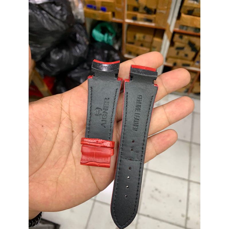 Strap tali jam tangan Aigner palermo merah motif import PNP