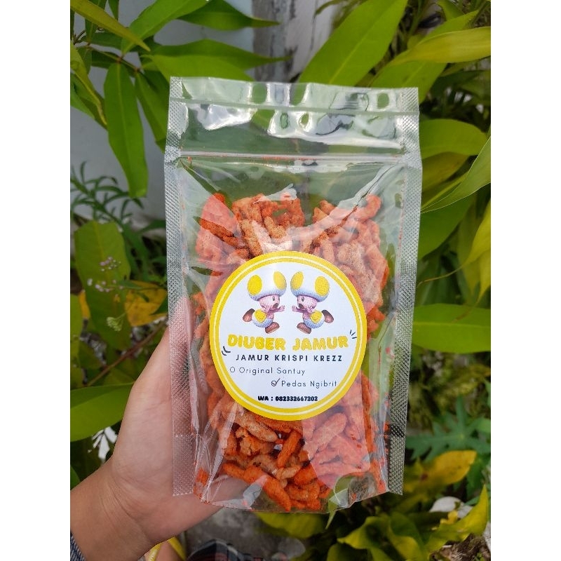 

Diuber Jamur" Jamur Tiram Krispi Krezz Rasa Pedas Ngibrit Kemasan 100 gram