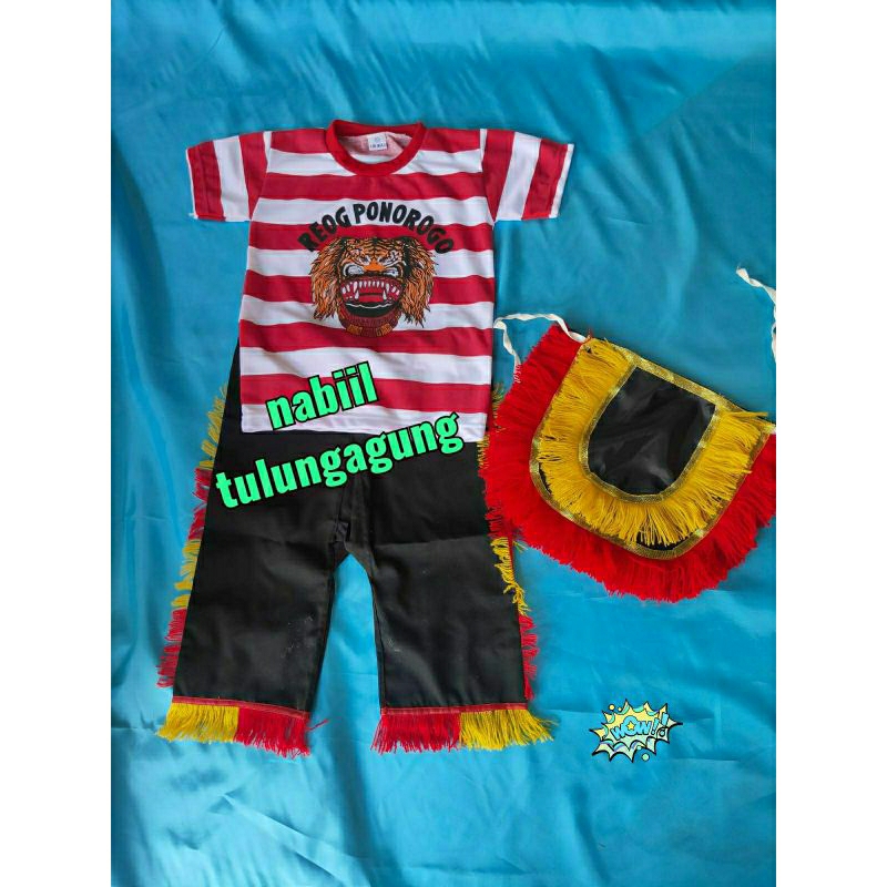 Setelan kaos reog ponorogo anak