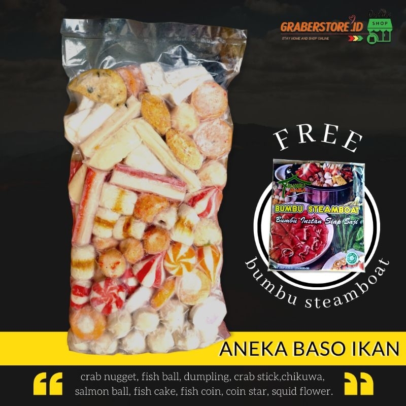 

mix steamboat baso ikan mix 500gr / 1kg