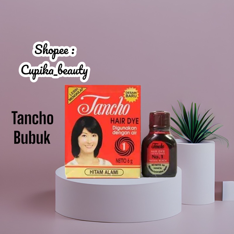 &lt;cu&gt; tancho bubuk hitam alami - cat rambut tancho bubuk