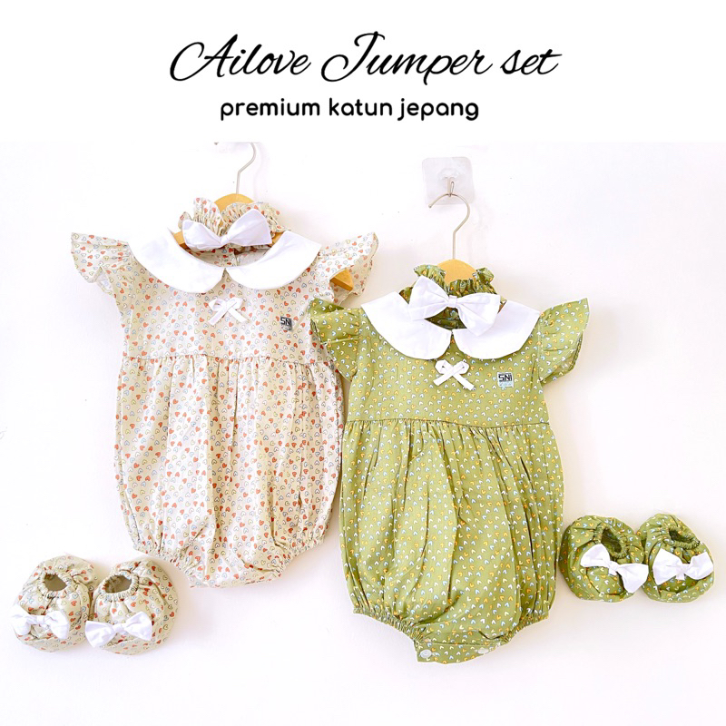 JUMPER SET Baju Setelan Jumper Rok Bunga Bandana Sepatu Pergi Lucu Fashion Anak Bayi Perempuan Cewek AILOVE CHEERFUL 2/ DOMINIKA  AILEEN MICHA / SAKURA / CLARA aurora amy rea