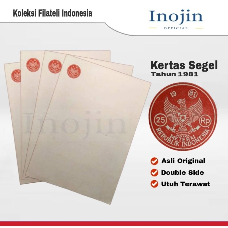 

Kertas Segel Tahun 1981 Double Side Asli Original