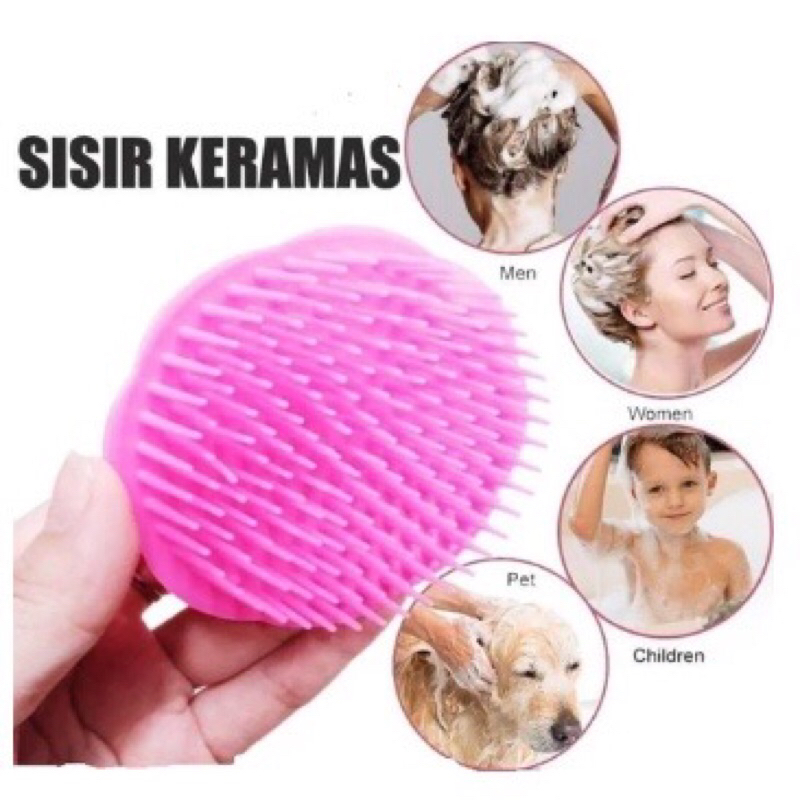 Sisir Sikat Keramas / Sisir Keramas Anti Ketombe / Sisir Silikon / Sisir Cuci Rambut Silikon / Sisir Pijat Kepala / Alat Kramas Gosokan Rambut