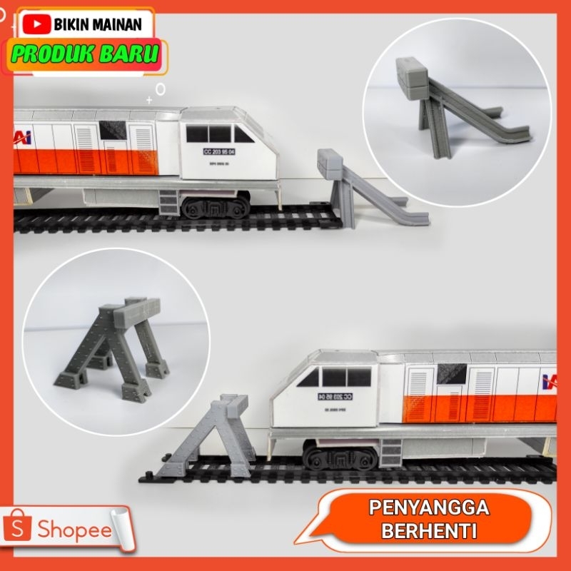 Aksesoris kereta Buffer stop kereta api skala HO