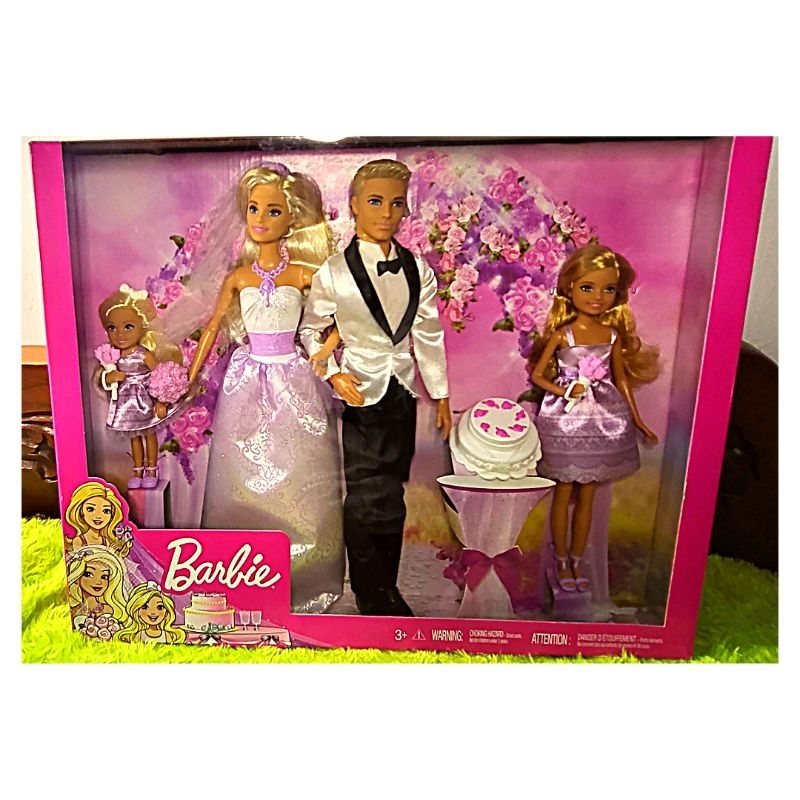Barbie Wedding Gift Set Ken Groom Stacie Chelsea 4 Dolls Mattel