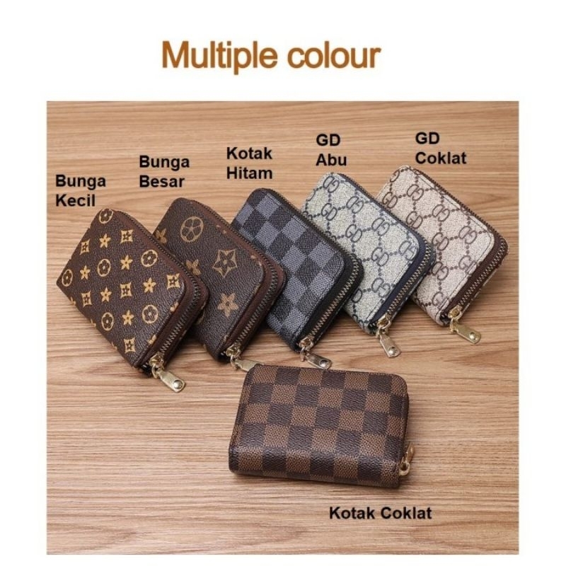 [COD] DOMPET KARTU FASHION ALA KOREA PREMIUM IMPORT BAHAN PU MOTIF KOTAK KOTAK BUNGA DOMPET ATM