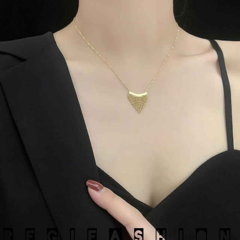 { Bayar Ditempat } Kalung Wanita Korea Gold Kalung Wanita Jurai Model Terbaru Anti Karat Tidak Luntur