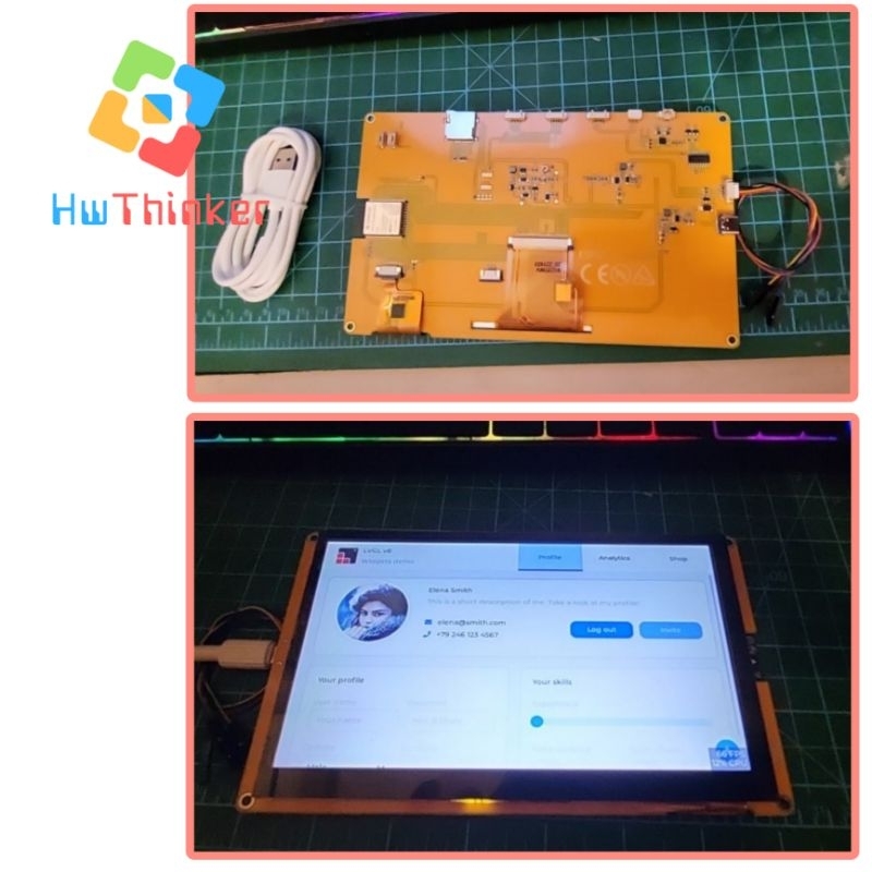 ESP32-S3 FLASH 16MB PSRAM 8MB WIFI Bluetooth LVGL HMI 7 Inch LCD Graphic Smart Display Capacitive To