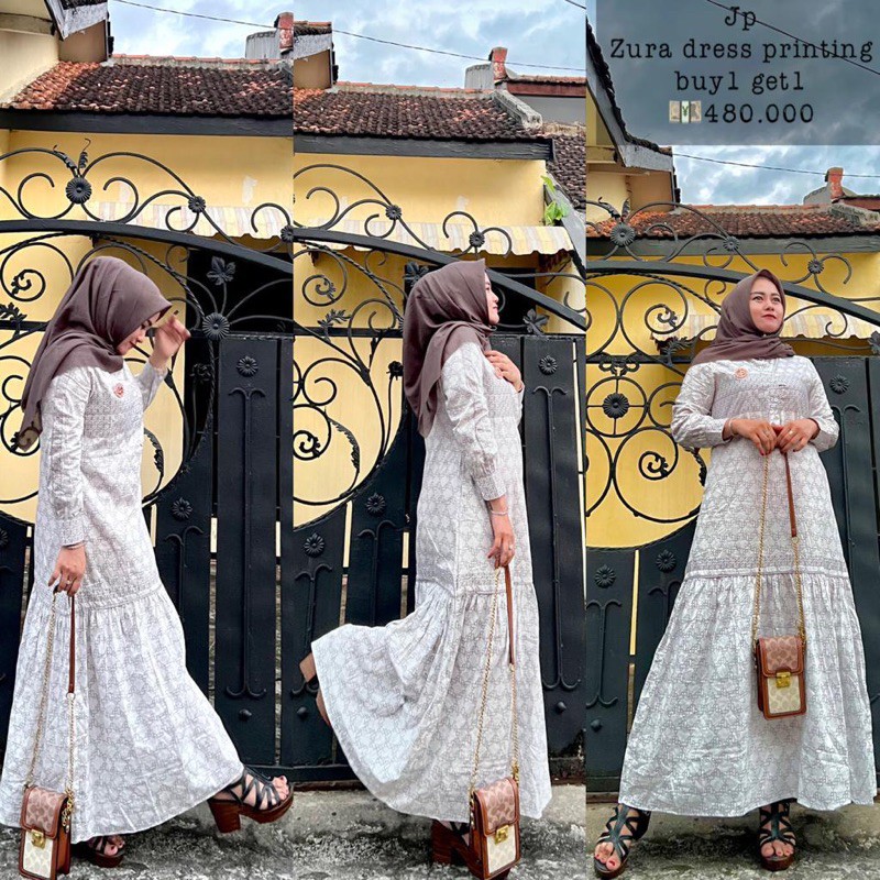 Zura Dress Printing By Journey Scarves Jp