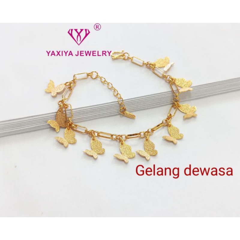 GELANG TANGAN WANITA REMAJA DEWASA RANTAI SERUT JURAI LAYER SIMPEL BANGLE PERMATA IMPORT