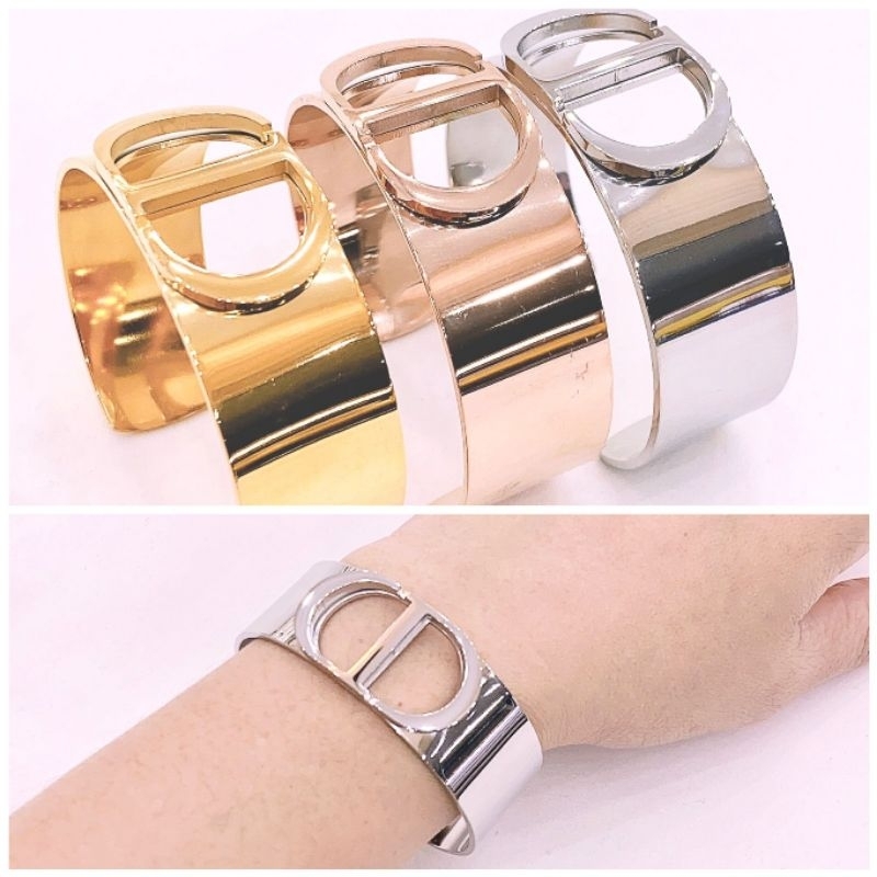 Gelang Titanium Asli kilau mirip emas asli Premium Quality Anti Karat Anti Alergi Bracelet Branded Band Stainless Steel Ori G307