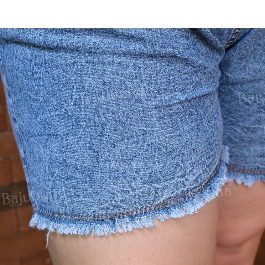 HOTPANTS JEANS JUMBO WANITA / CELANA PENDEK DENIM BIG SIZE / BAJUBUNDA