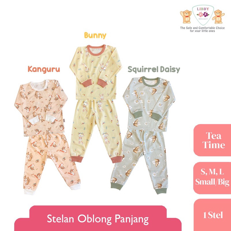 Libby stelan panjang piyama anak Dreamland SML 2L XL XXL