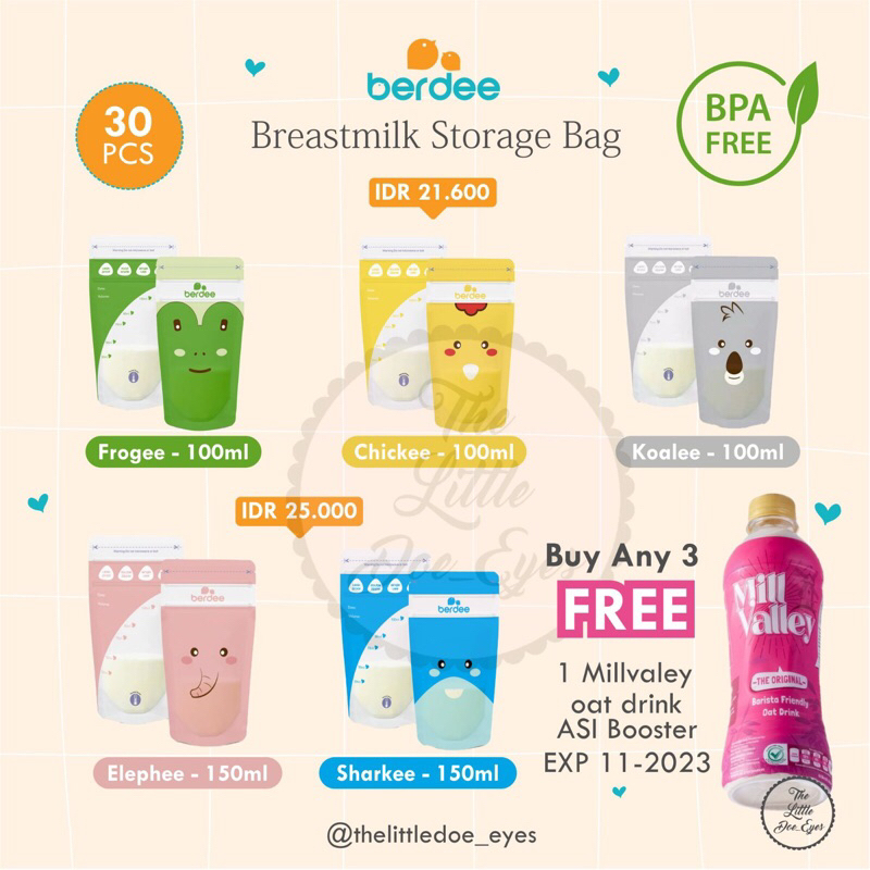 Berdee Brestmilk aStorage Bag Kantong ASI 100ml / 150ml