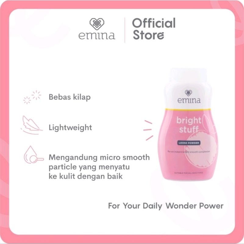 Emina Bright Stuff Loose Powder 55g (100% Original)