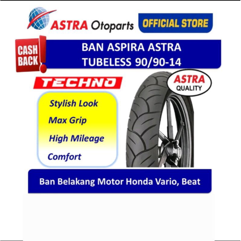 BAN ASPIRA MAXIO TECHNO MATIC [70/90-14, 80/90-14, 90/90-14, PILIH VARIAN] TUBELESS