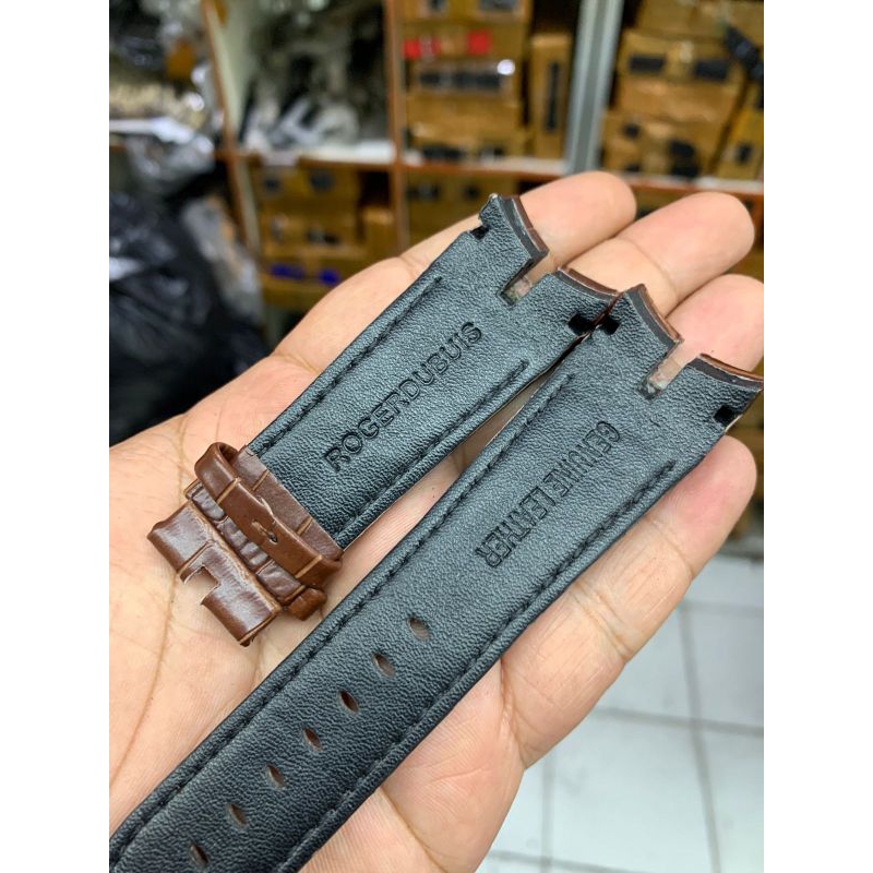 Strap Tali Jam Tangan Rogerdubuis coklat motif kulit import