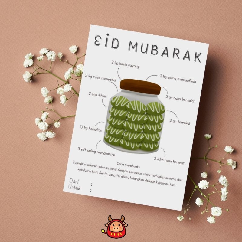 Kartu ucapan Lebaran Greeting Card Eid mubarak Hari Raya Idul Fitri Kartu Ucapan Idul Fitri Desain Lucu Unik Desain terbaru