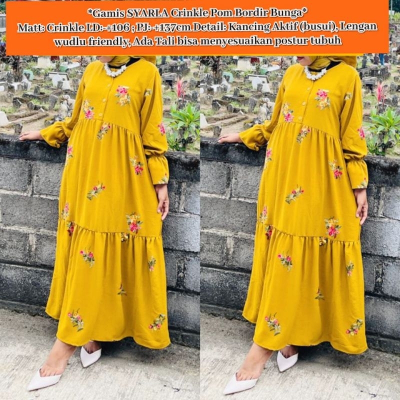 Gamis Crinkle / Gamis Crinkle Tali / Gamis Crinkle Premium / Gamis Crinkle Murah / Gamis Crinkle Ter