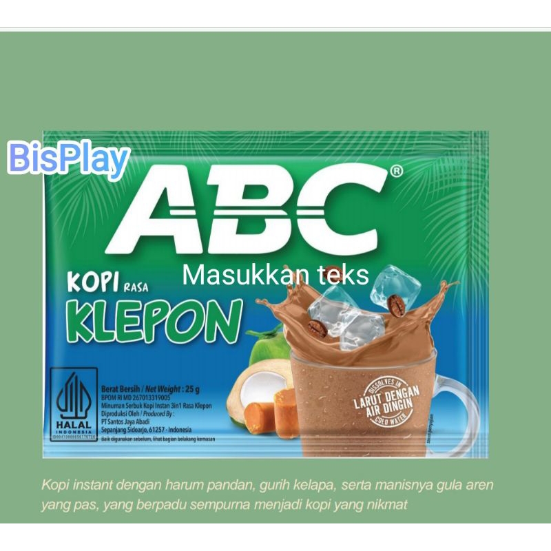 

Kopi ABC Klepon 10 Sachet x 25 Gram ( Serenceng )