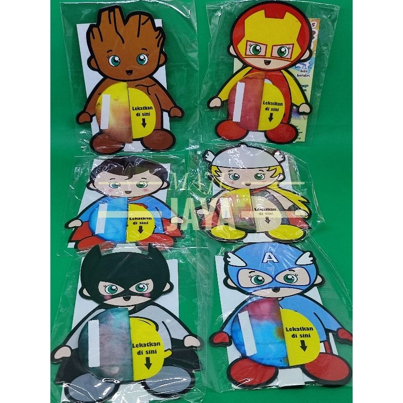 Mainan Papertoys Super Hero Gembul Isi 20 Pcs