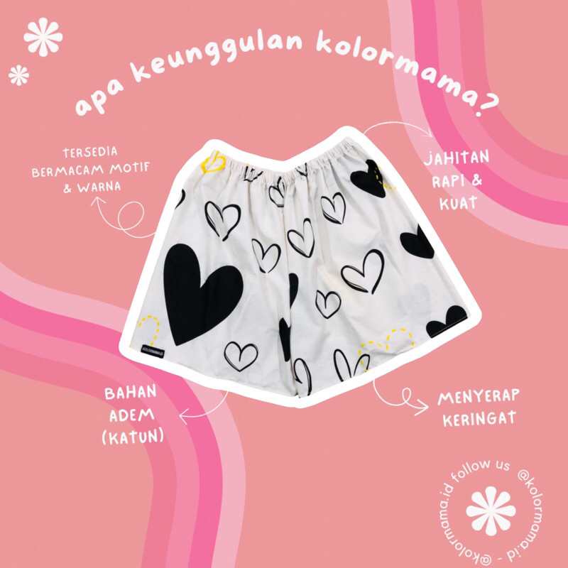 Paket Hemat Celana Pendek Santai Wanita Katun - Motif Random