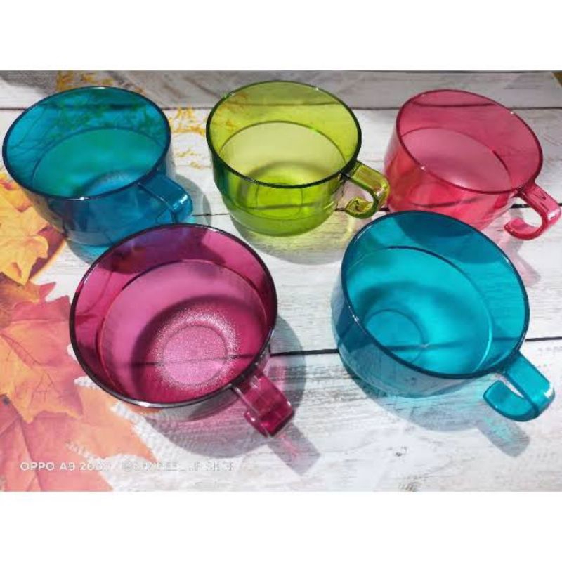 cup watercolor cup wtc tupperware gelas sop buah  cangkir kristal murah
