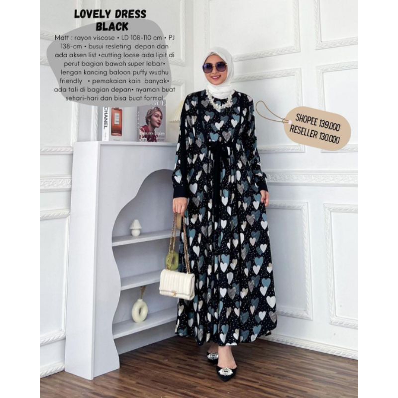 Lovely maxy dress gamis bahan rayon viscose Dingin