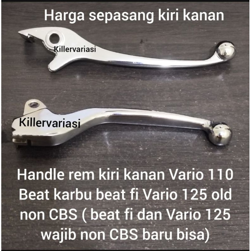 HANDLE REM KIRI KANAN VARIO 110 BEAT KARBU BEAT FI VARIO 125 OLD NON CBS MODEL STANDAR CHROME