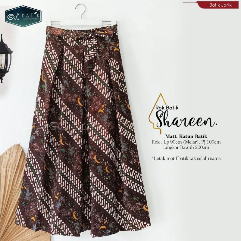 Rok Batik Alusan Shareen untuk Wanita Dewasa Model Payung Panjang Modern - Waniadol Batik