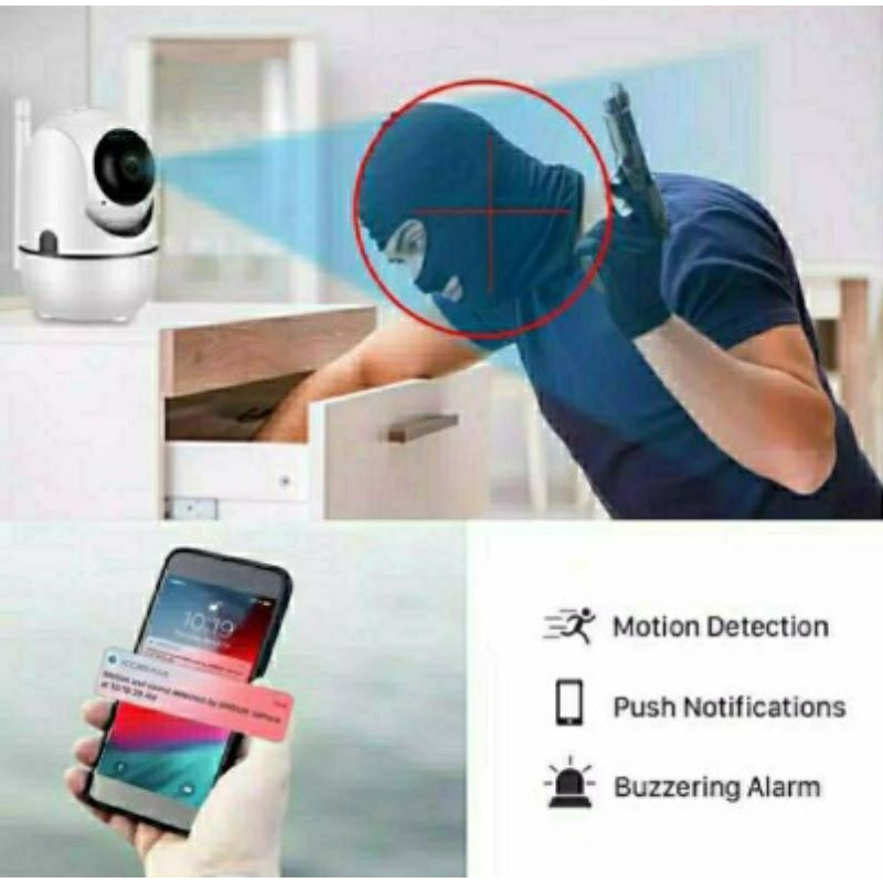 Kamera CCTV Wifi Resolusi Jernih Full HD 1080P Smart Camera Minion Tipe IDO