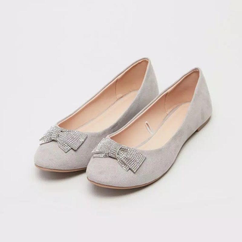 Am2store | Original Max Fashion Bow Applique Ballerina Shoes - Grey 40