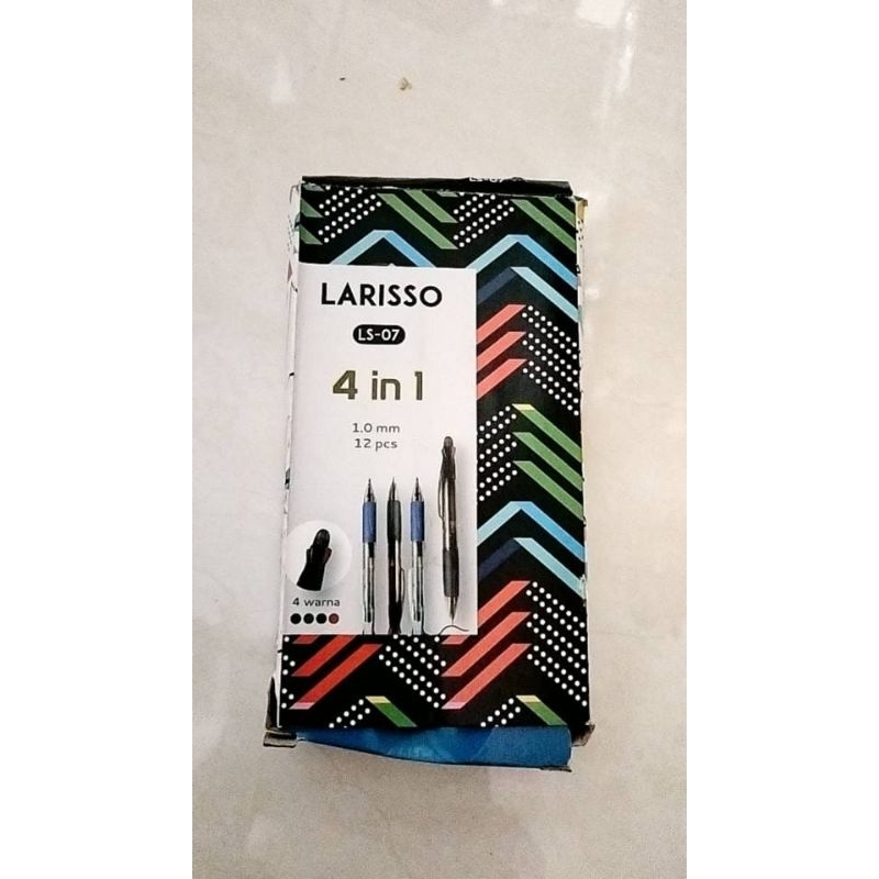 

[BOX ISI 12] PULPEN 4 WARNA LARISSO LS-07 4 IN 1 / PULPEN CETEK / BALLPOINT / PULPEN 4W
