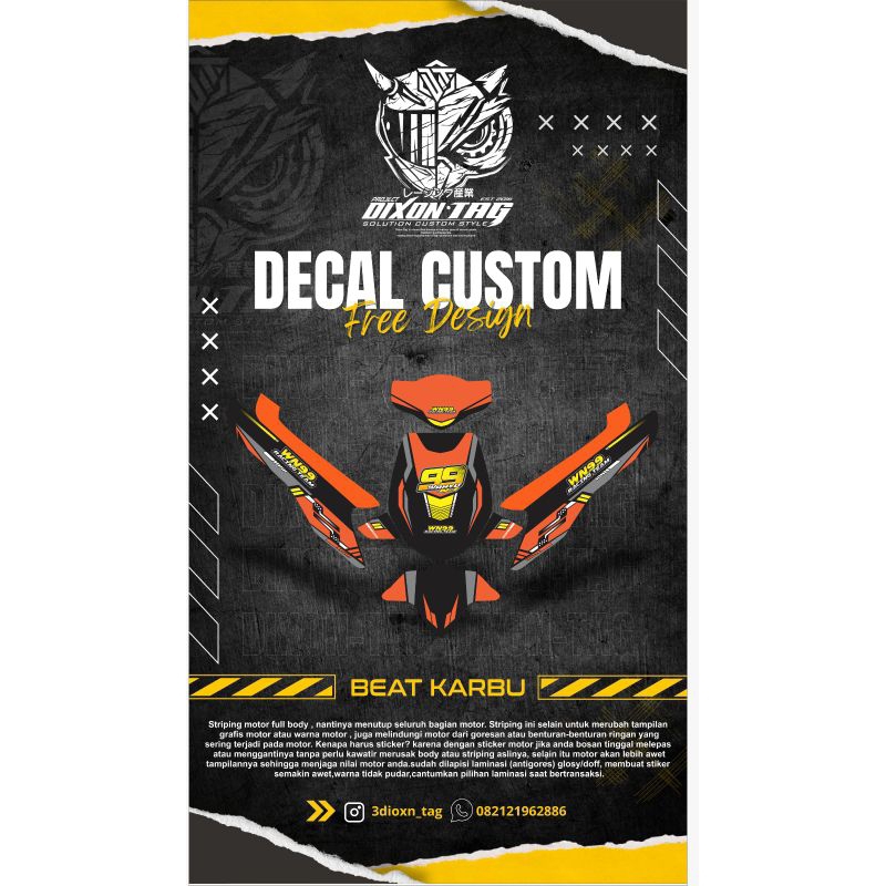decal custom sticker beat karbu full body - body buta