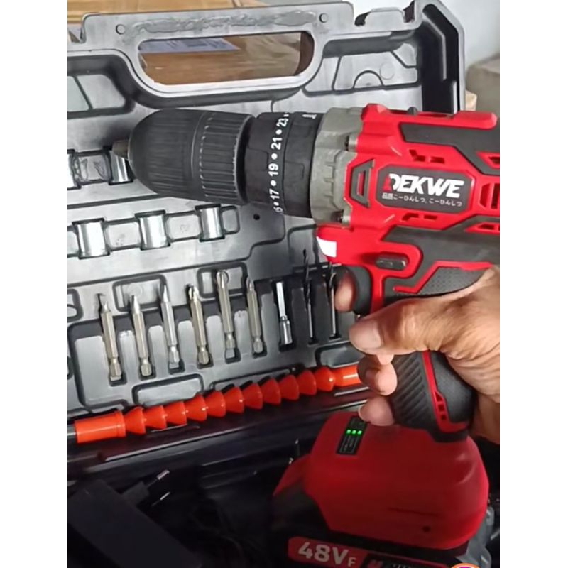 MESIN BOR BATERAI CORDLESS IMPACT DRILL 48V BRUSHLESS 13MM