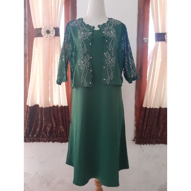 BISA COD //DRESS ROMPI SCUBA MIX BROKAT//DRESS SCUBA IMPORT JOTOL