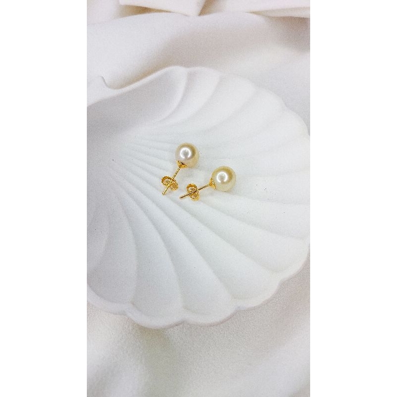 Giwang Emas Mutiara Air Laut Asli