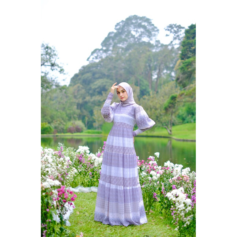 Ounadoutfit SAHAR DRESS EID SERIES / dress lebaran premium / baju muslim pesta / dress lebaran muslim / outfit motif princess