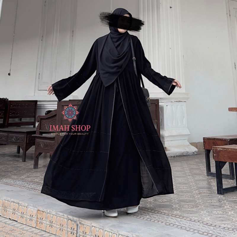 Gamis Turkey Abaya Haura Swarovski Dubai Gamis Saudi Dress Muslim Exclusive Imah Shop Busana Muslim Terbaru Murah Laris 857