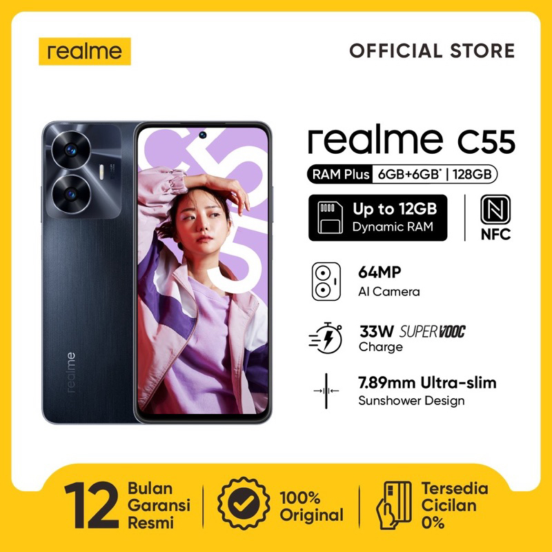 Realme C55 Garansi Resmi Ram 6/128 Ram 8/256