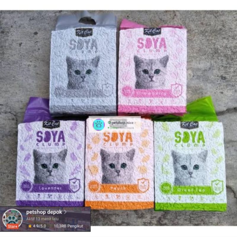 Pasir Kucing Kit Cat soya / pasir tofu kit cat soya 7Liter